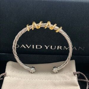 David Yurman Silver and Gold Cable Bracelet